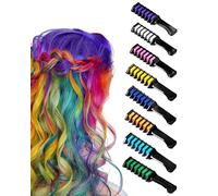 HZAOPZE Set di 8 gessetti per capelli temporanei, colori per capelli per bambini, colorante capelli bambini,per ragazze,gessetti per capelli,tatuaggi per carnevale,cosplay,feste,Natale,Halloween