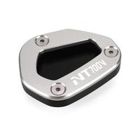 HZBHD Piastra di Estensione del Cavalletto Laterale per Moto, Supporto di Estensione per H&Onda NT700V Deauville 2006-2016 Cuscino cavalletto(Argento,X2)