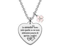 HZBLAZ Amica Collane Laurea Apprezzare Regalo Donne Buon Amico Vai all'Università Speciale Ricordo Compleanno Regalo Natale Lunga Distanza Accompagnare Torna a Scuola Gioielli Carino Cuore Fascino