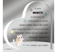 HZBLAZ Marito Cuore Placche Regali Anniversario Matrimonio Targhe e Cartelli Decorativi San Valentino Regalo Compleanno Coniuge Ti Amo Segno Acrilico Casa Uomo Natale Fidanzamento Ricordo da Moglie