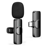 HZBWCO Microfono Lavalier Wireless USB-C, 2.4GHz Plug Play Microphone, Mini Clip On Mic Tipo-C per TikTok Youtube Podcast Facebook Vlogging Registrazione Video - 1 Mic