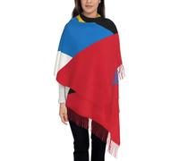 HZCRAES Sciarpa Donna Pashmina Scialle, Stola Con Stampa Bandiera Di Antigua E Barbuda E Nappe, Scaldacollo Invernale Sciarpa Morbide, Scialle Wrap Maglia Poncho Foulard Per Autunnale