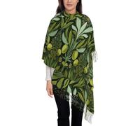 HZCRAES Sciarpa Donna Pashmina Scialle, Stola Con Stampa Illustrazione D'Epoca Di Un Ulivo E Nappe, Scaldacollo Invernale Sciarpa Morbide, Avvolgente Coperta, Foulard In Cashmere Per Autunnale