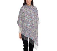 HZCRAES Sciarpe E Mantelle Per Donna, Mantella Lavorata A Maglia Con Apertura Frontale Foglie Colorate Da Sogno, Poncho Sciarpa Coperta Cardigan Cappotto Per Primavera Autunno Inverno