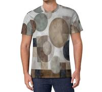 HZCRAES T-Shirt da Uomo con Astratto Acquerello Geometrico Asciugatura Rapida, Estive Basic Tshirt, Maglietta Atletiche Traspiranti A Maniche Corte Cubo Moderno, Camicie da Palestra per Allenamenti