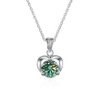 HZCVSG Accessori Heart for Women, 1ct Diamond Necklace, D Color Blue Green Rosa Collane a Sospensione, Gioielli S