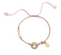 HZCVSG Bracciale Feng Shui Nefrite Giade Armonia Armonia Bracciale cristallina Chakra Natural Gemstone Wealth Bracciale Ancient Coin Jade Donut Ornamental Pearls Rose Quartz Bracciale Amuleto rosa per