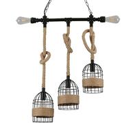 HZCVSG Candela Industrialista con Cella Metallica Nera e Lampada di Rettile in Pizzo per Un Vibe Rustico