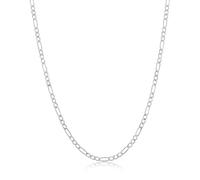 HZCVSG Catena d'Argento-Catena Figaro Uomini e Donne-Nera Collana Argento Sterling Reale Realizzata in Italia-16-30 Pollici di Lunghezza-Ideale per l'Abbigliamento Quotidiano, Occasioni
