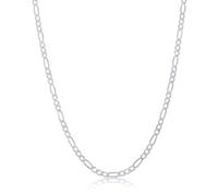 HZCVSG Catena d'Argento-Catena Figaro Uomini e Donne-Nera Collana Argento Sterling Reale Realizzata in Italia-16-30 Pollici di Lunghezza-Ideale per l'Abbigliamento Quotidiano, Occasioni