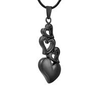 HZCVSG Collane alla Crema per Cenere urna a Forma di Cuore Pet/Cenere umane Ceneri commemorali Memoriale Funerale Coffin Case