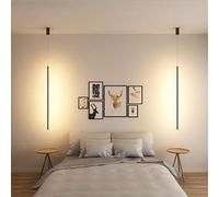 HZCVSG da 15 W - rettangolo Nero Regolabile per Camera da Letto Barre e Studio del Soggiorno - lampadario Creativo con Luce Calda H100cm