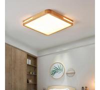 HZCVSG Luce a soffitto in Legno Quadrata Moderna con Illuminazione Lato dimmerabile e Telecomando per la Camera da Letto del Soggiorno Camera per Bambini 50 cm Salva