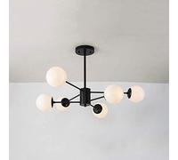 HZCVSG Nordic Creative Home Interior Sputnik Chandelier Black Long Pole Lampant Milk Glass Lampada USA usata Soggiorno e nel Bagno