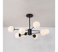 HZCVSG Nordic Creative Home Interior Sputnik Chandelier Black Long Pole Lampant Milk Glass Lampada USA usata Soggiorno e nel Bagno