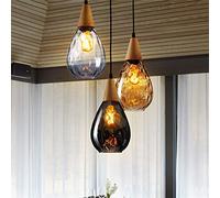 HZCVSG Rotondo in Vetro Rotondo Light 4W Incluso Il lampadario Elegante Sala da Pranzo per la Scala da Bar per Barre dell'isola della Cucina e Decorazione a soppalco - Finitura Ambra
