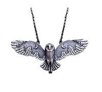 HZCVSG Women Easter S Silver Creative Owl Moon Vintage And Necklace Collane Pendants Neckace Rose