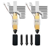 HzdaDeve, 2PK, hotend in acciaio temprato e ceramica da 0,4 mm per Centauri Carbon 2/CC2, kit estrusore hot end, cartuccia riscaldante, copertura in silicone, blocco riscaldante con ugelli temprati