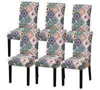 HZDHCLH Coprisedia, 4/6 pezzi, elasticizzati, rimovibili, lavabili, corti, per sala da pranzo, hotel, cerimonie (tenda dei sogni, 6 pezzi)