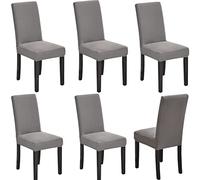 HZDHCLH - Coprisedia in tessuto elasticizzato, rimovibile e lavabile, per sala da pranzo, hotel, cerimonie (grigio, 6 pezzi)