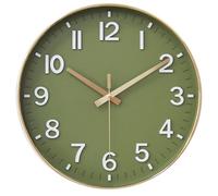 HZDHCLH Orologio da parete silenzioso da 20 cm, senza ticchettio, con numeri arabi, per ufficio, aula, casa, soggiorno, camera da letto (matcha dorata, 20 cm)