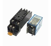 HZDXWXOJ MY2P HH52P MY2NJ DPDT Relè a Bobina Miniatura con Base a Zoccolo LED AC 110 V 220 V DC 12 V 24 V 1 pz(DC12V)