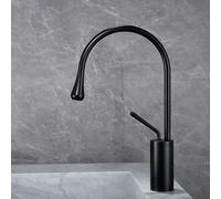 HZDXWXOJ Rubinetto del Bagno Rubinetto del Bacino di Giada Nera Rubinetto del lavandino Nero Caldo e Freddo Rubinetto in Ottone Rubinetto della Cucina Girevole Lavello Gru dell'Acqua