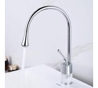 HZDXWXOJ Rubinetto del Bagno Rubinetto del Bacino in Marmo Dorato Rubinetto del lavandino Caldo e Freddo Rubinetto in Ottone Rubinetto della Cucina Girevole Lavello Gru dell'Acqua(Chrome Marble S)