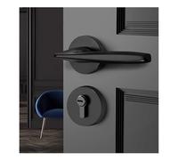 HZDXWXOJ Serratura for Porta in Ottone Moderna e Semplice di Alta qualità, Porta Interna, Porta della Camera da Letto, Maniglia for Porta in Legno, Serratura silenziosa(Dumb Black)