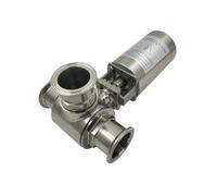 HZDXWXOJ Valvola a Sfera pneumatica a Tre Vie Tipo T/L, valvola a Sfera pneumatica Sanitaria SS304 Tri Clamp, valvola a Sfera pneumatica a 3 Vie, Diametro Esterno del Tubo 19 mm-51 mm(32 L-Type)
