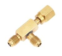 HZDXWXOJ Valvola a T Adattatore Strumento di Refrigerazione Aria Condizionata Valvola di Sicurezza Raccordo 1/4 "Pollici Maschio/Femmina Valvola del Tubo di Carico