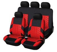 HZEXTKWD Coprisedili Auto Set Completo per Smart fortwo/forfour C450 A450 R450 R452 2002-2006,Anteriori E Posteriori Traspiranti Antiscivolo Protezione Sedile Auto Universale Accessori,C/Red