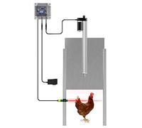 hzexun Apriporta Per Pollaio,Kit Di Apertura Automatica Per Porta Con Cursore 30x32cm Porta Per La Sicurezza Dei Polli (Timer)