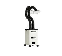 hzexun Assorbitore di Fumo di Saldatura Aspiratore Estrattore di Fumi per Stazione di Saldatura Portatile Filtrazione a Tre Strati Doppi Tubi Industria 220V