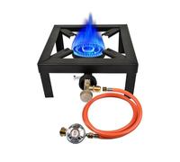 hzexun Fornello a Gas da Campeggio,Gas Ghisa 6 KW Con tubo da 1,5 m riduttore pressione da 50 bar per Escursionismo Picnic