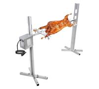 hzexun Girarrosto da Camino o Barbecue con Motore 45 W, Portata Max 100 kg,Set di spiedini elettrici in Acciaio Inox per falò, Campeggio e Giardino per maialini da Latte e agnelli