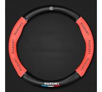 HZHUNS Coprivolante in Pelle per Auto per Suzuki SJ 413 1984-1990, Copri Volanti Microfibra, Copertura di Protezione del Volante Antiscivolo, Accessorio per Interno Auto,Red