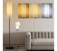 Hzitcigm Lampada da Terra LED, Moderne Lampada LED Dimmerabile Lampada da Terra Salotto 3 Temperature Colore 12W Lampada Soggiorno Piantana Lampada da Terra con Paralume Lino e Interruttore a Pedale