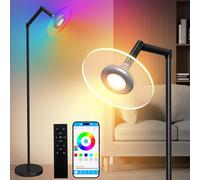 Hzitcigm Lampade da Terra LED, RGBCW Lampade da Terra Dimmerabile con Telecomando e Bluetooth APP, Direzione di Illuminazione Regolabile 16 Milioni Colori Musica Sincronizzazione e Timer, 175 CM
