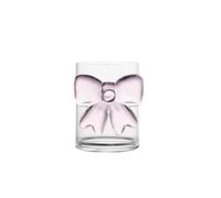 HZling Bicchieri di vetro con fiocco rosa, con base a fiocco, da donna, eleganti tazze da caffè ghiacciato Gla-ss trasparente, tazze da succo di frutta, tazza per latte, per matrimoni, feste, casa