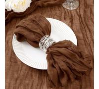 HZLXF1 Confezione da 12 tovaglioli in Garza di Cotone, Adatti for Feste, Natale e Matrimoni(Brown)