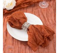 HZLXF1 Confezione da 12 tovaglioli in Garza di Cotone, Adatti for Feste, Natale e Matrimoni(Terracotta)