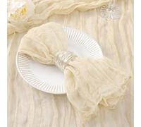 HZLXF1 Confezione da 20 tovaglioli in Garza, tovaglioli di Stoffa, tovaglioli in Garza Adatti for Matrimoni, addii al Nubilato, Compleanni(Beige Cream)