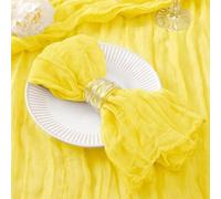 HZLXF1 Confezione da 20 tovaglioli in Garza, tovaglioli di Stoffa, tovaglioli in Garza Adatti for Matrimoni, addii al Nubilato, Compleanni(Lemon Yellow)