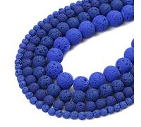 HZLXF1 Perle di Pietra vulcanica Blu Ematite di Lava Perline Rotonde Perline distanziali for la Fabbricazione dei Gioielli Fai da Te Bracciale 4/6/8 / 10mm (Item Diameter : 10mm 37pcs Beads)