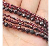 HZLXF1 Pietra Granata sfaccettata Naturale Pietra 2/3 / 4mm Perle Allentate Piccole Perline Rotonde for la Fabbricazione dei Gioielli Fai da Te Collana con Orecchini Braccialetto
