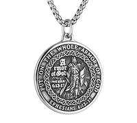 HZMAN Cavalieri Templari Collana da uomo in acciaio inox Medievale Croce Rossa Ciondolo Gioielli Regalo, 3,7 cm x 3,7 cm, Acciaio inossidabile, Nessuna pietra preziosa