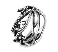 HZMAN Gesù corona di spine anello da uomo gotico in acciaio inox anello mignolo argento 12