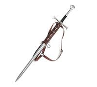 HZMAN Medievale Rinascimento Pelle Spada Rana Spada Larp Costume Accessorio Tracolla Rana Spada Indietro Cintura, Marrone, Regolabile