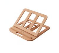 Hzoibyze Supporto Tablet Portatile Supporto Portatile Tablet Laptop Base Regolabile a 6 Posizioni con Impugnatura E Telaio Pieghevole in Faggio E Ottone Adatto per Scrivania Viaggio, Beech